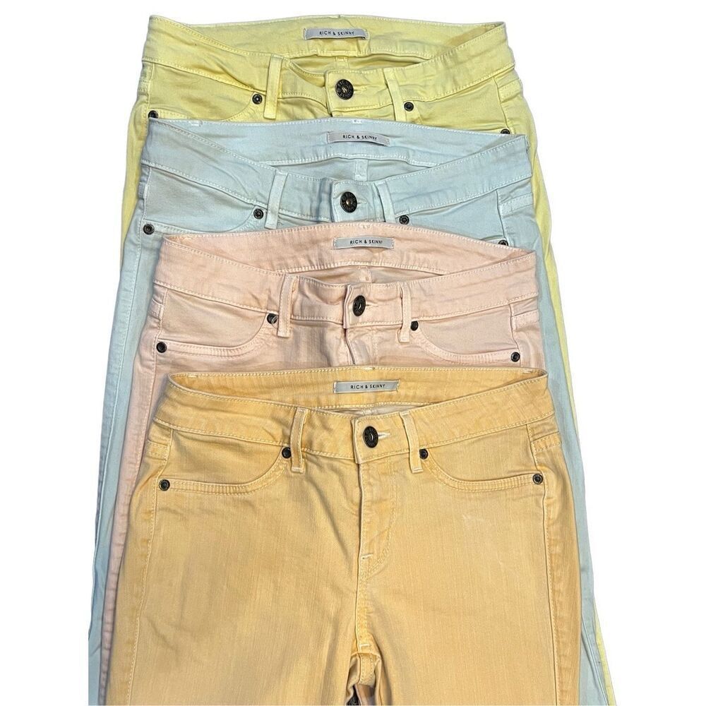 Rich & Skinny Ankle Skinny Jeans Lot of 4 Pair Colored Jeans Size 26